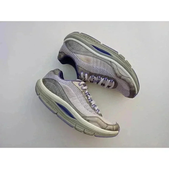 Abeo Womens Aubrey Rocs Walking Shoes White Purple Textile Lace Up Toning 6.5M - Picture 5 of 10